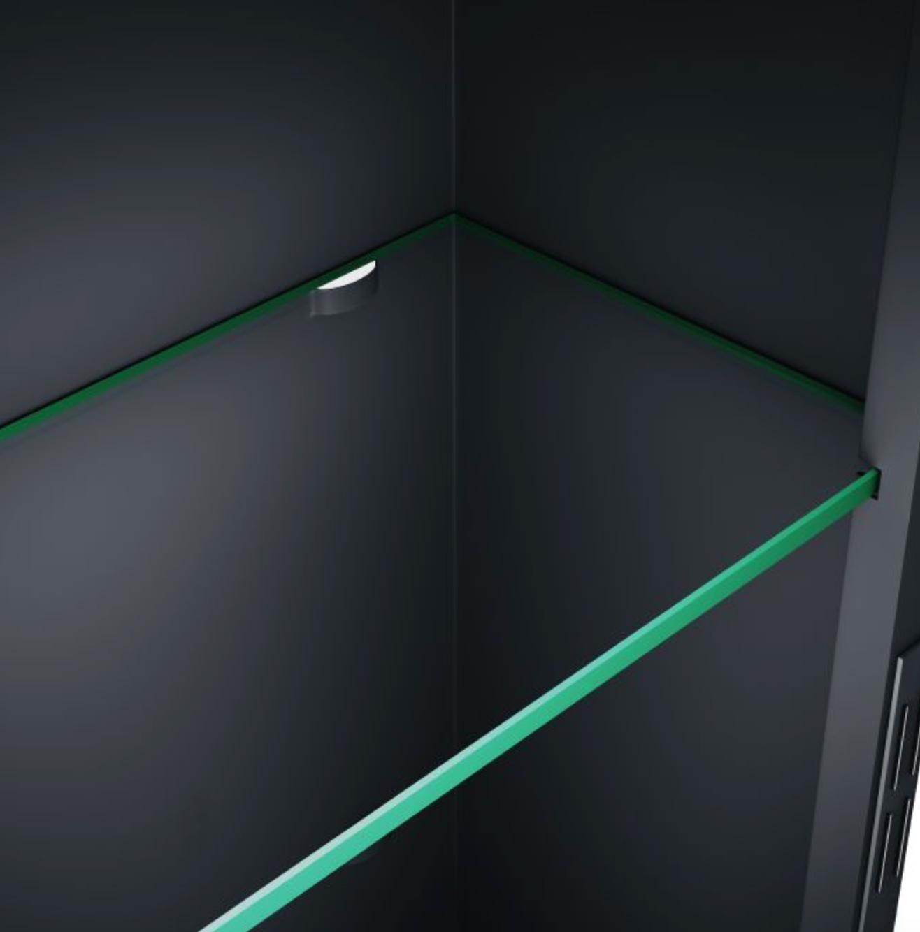 NILE Black 450x600mm LED Bathroom Mirror Cabinet with Shaver Socket and Demister