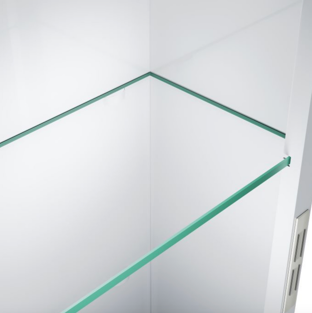 NILE White LED Bathroom Mirror Cabinet with Shaver Socket and Demister