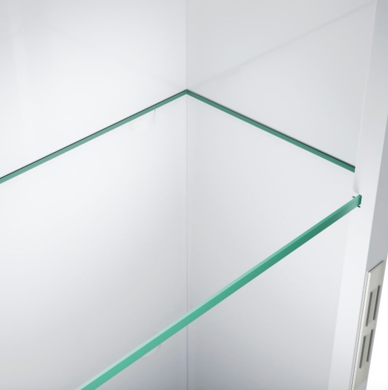NILE White LED Bathroom Mirror Cabinet with Shaver Socket and Demister