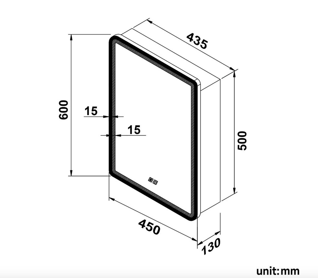 NILE White LED Bathroom Mirror Cabinet with Shaver Socket and Demister