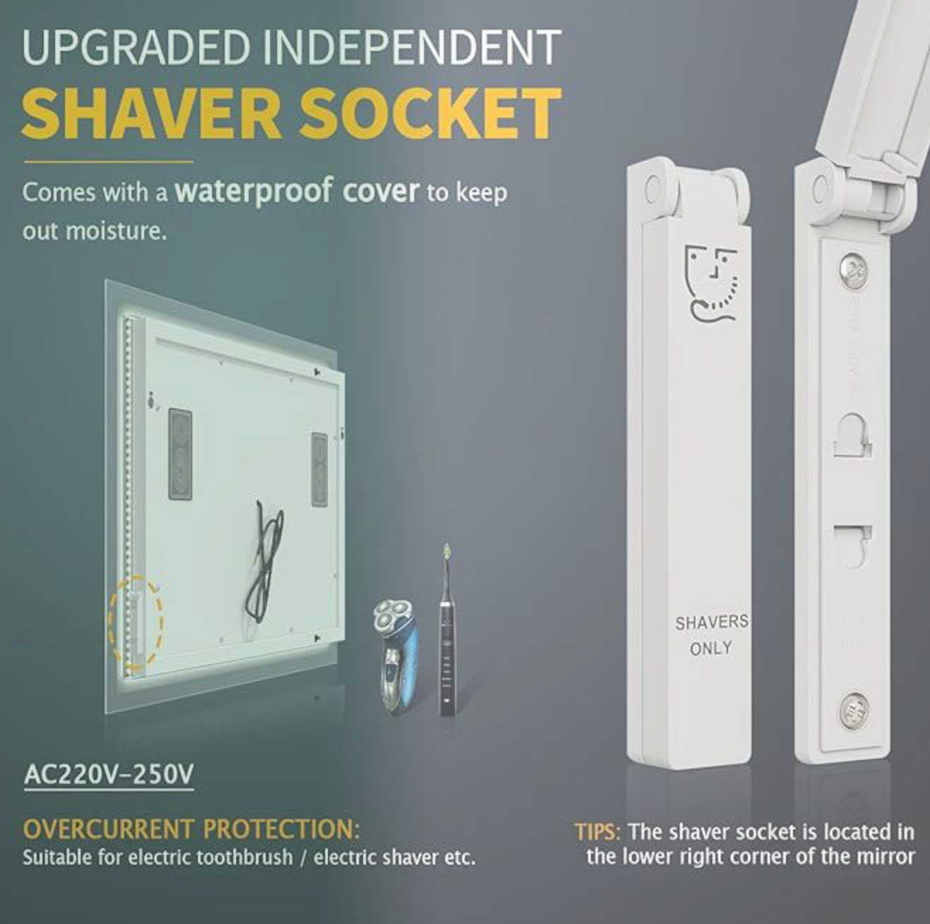 NILE  900mm X 700mm Wall Hung Bathroom Illuminated LED Mirror | Shaver Socket | Demister