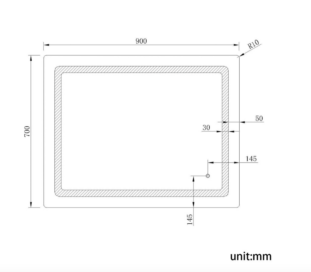 NILE  900mm X 700mm Wall Hung Bathroom Illuminated LED Mirror | Shaver Socket | Demister