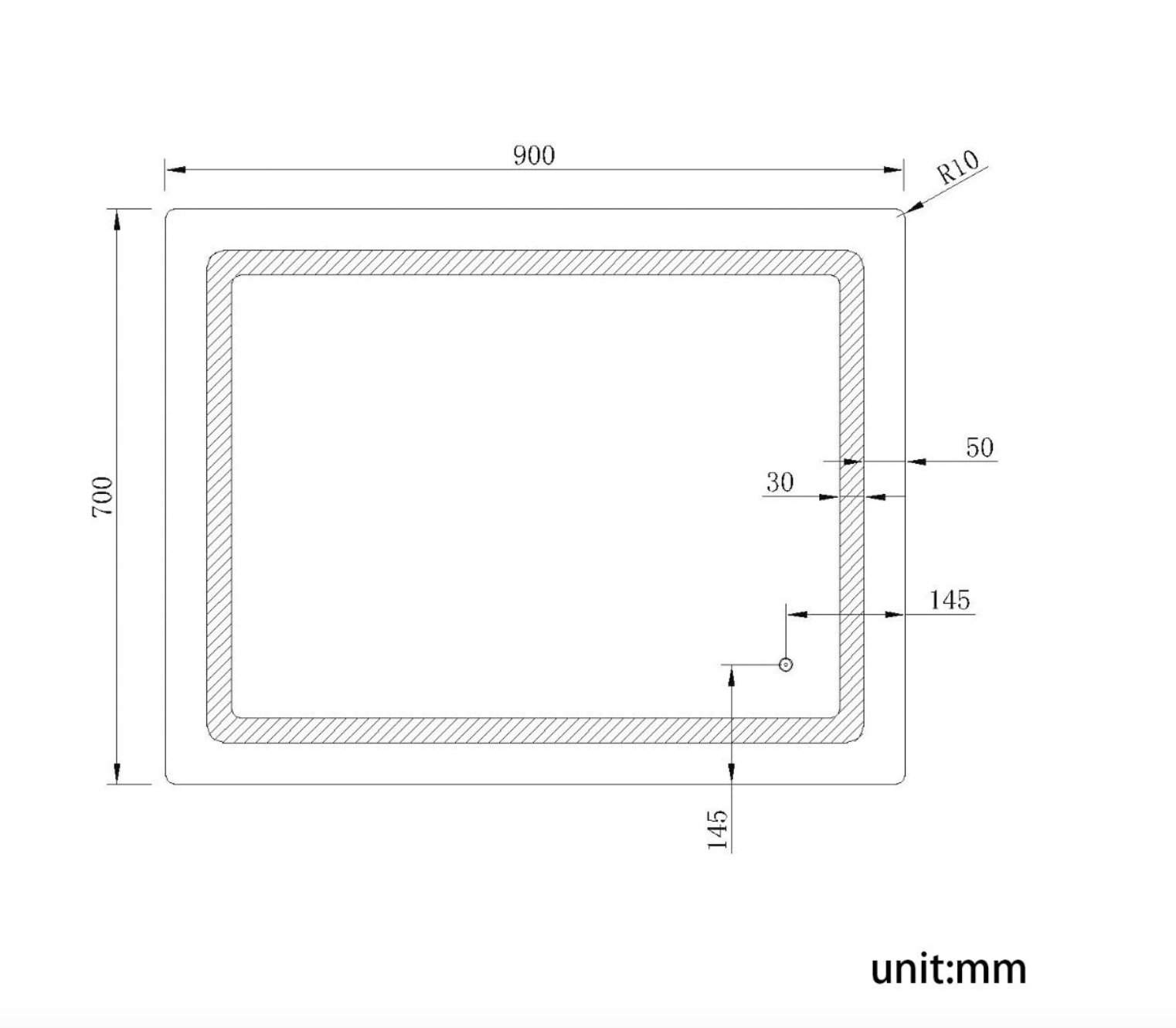 NILE  900mm X 700mm Wall Hung Bathroom Illuminated LED Mirror | Shaver Socket | Demister