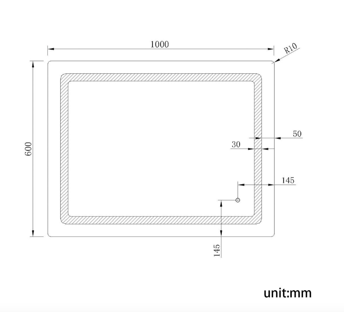 NILE  1000mm X 600mm Wall Hung Bathroom Illuminated LED Mirror | Shaver Socket | Demister