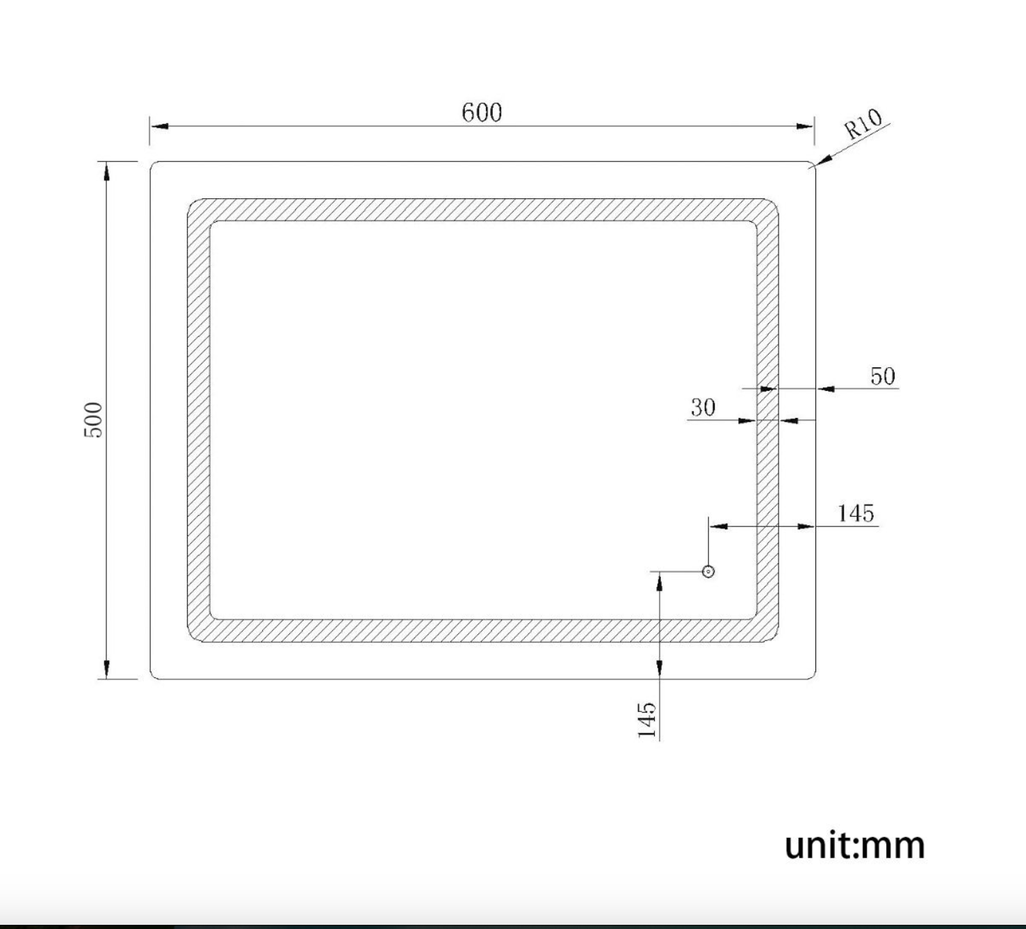 NILE 600mm X 500mm Wall Hung Bathroom Illuminated LED Mirror | Shaver Socket | Demister