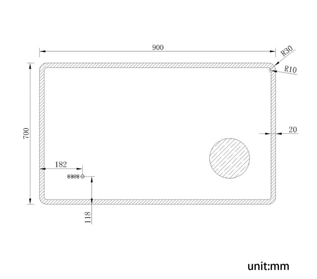 NILE 900mm x 700mm Anti-foggy Back-lit LED Illuminated Bathroom Mirror with Shaver Socket & 3x Magnifying Feature