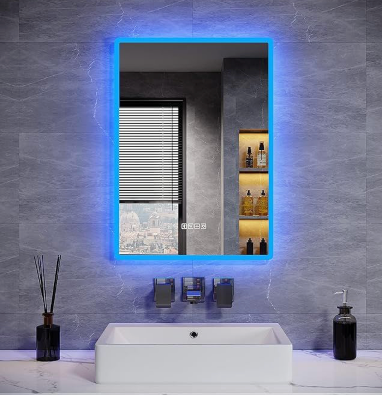 NILE 500mm x 700mm Bluetooth Bathroom Mirrors with Shaver Socket