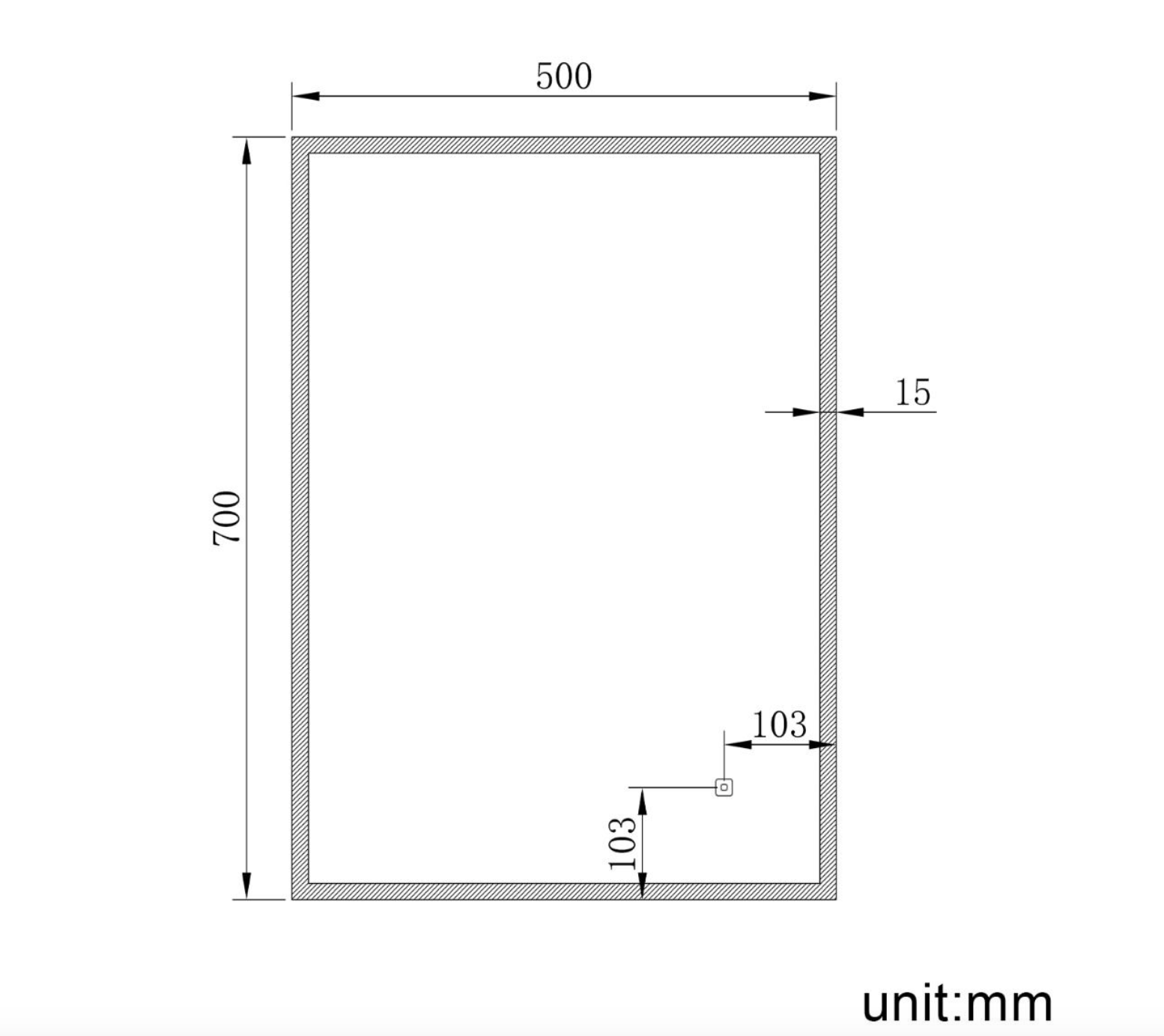 NILE 500mm X 700mm Illuminated LED Anti-Fog Demister Bathroom Mirror with Shaver Socket