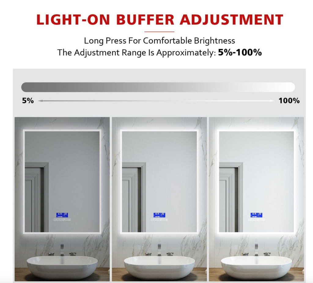 NILE 800mmx600mm Bluetooth Bathroom Mirror with Shaver Socket, Wall Mounted Vanity Mirror with Demister Pad