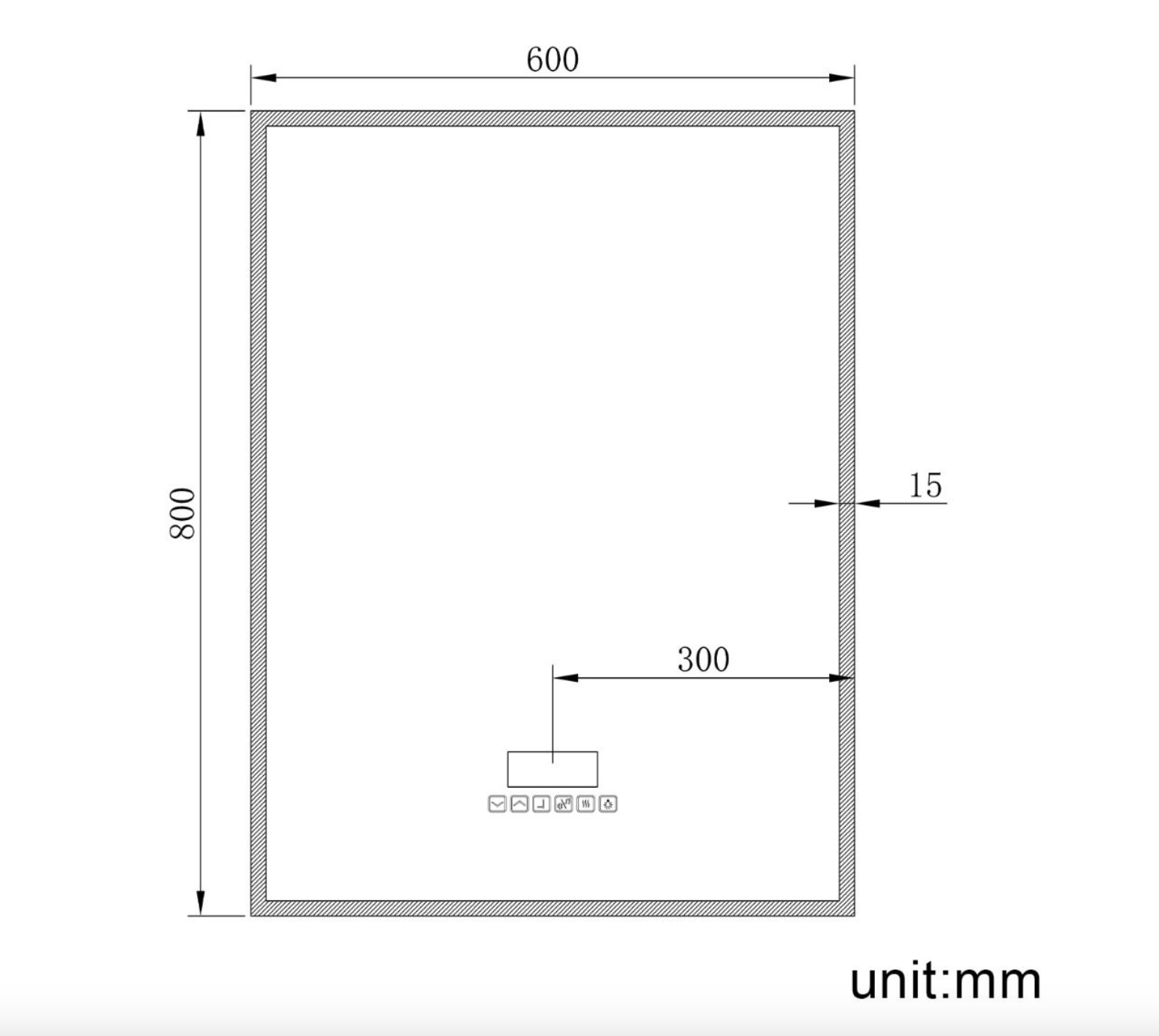 NILE 800mmx600mm Bluetooth Bathroom Mirror with Shaver Socket, Wall Mounted Vanity Mirror with Demister Pad