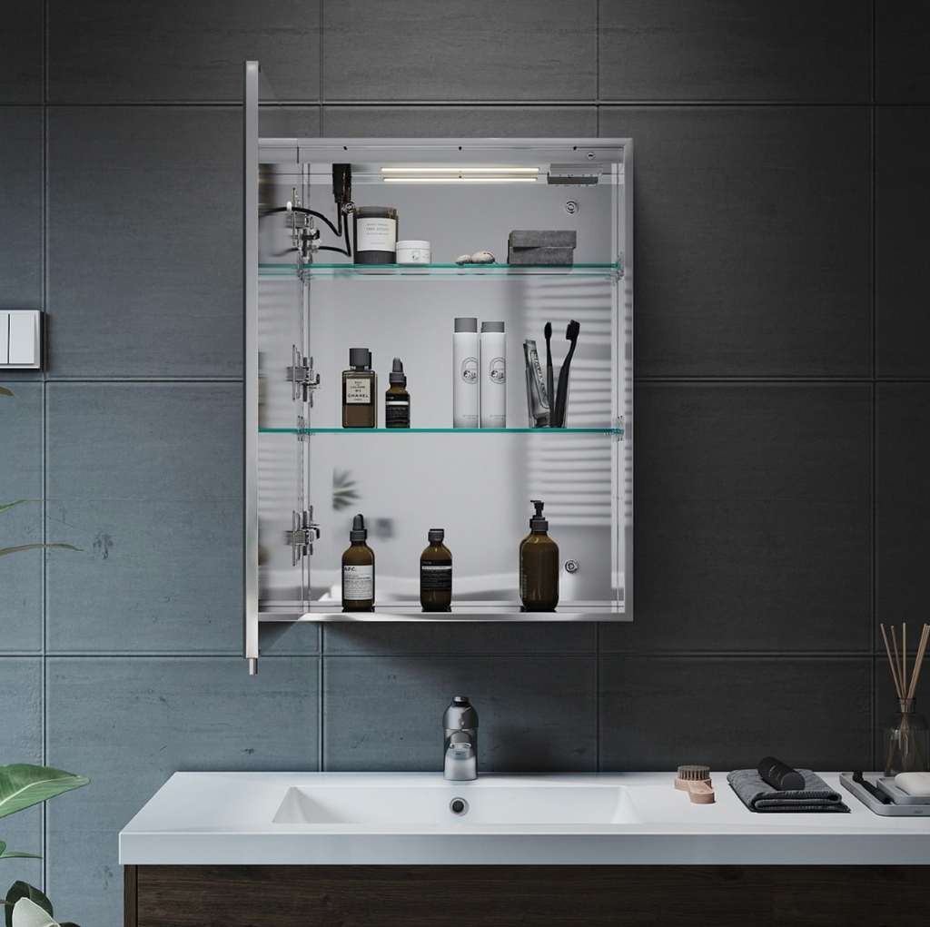 NILE  500mm x 700mm Wall Mounted Bathroom Cabinets with Shaver Socket Touch Swith Dimmable Defogger