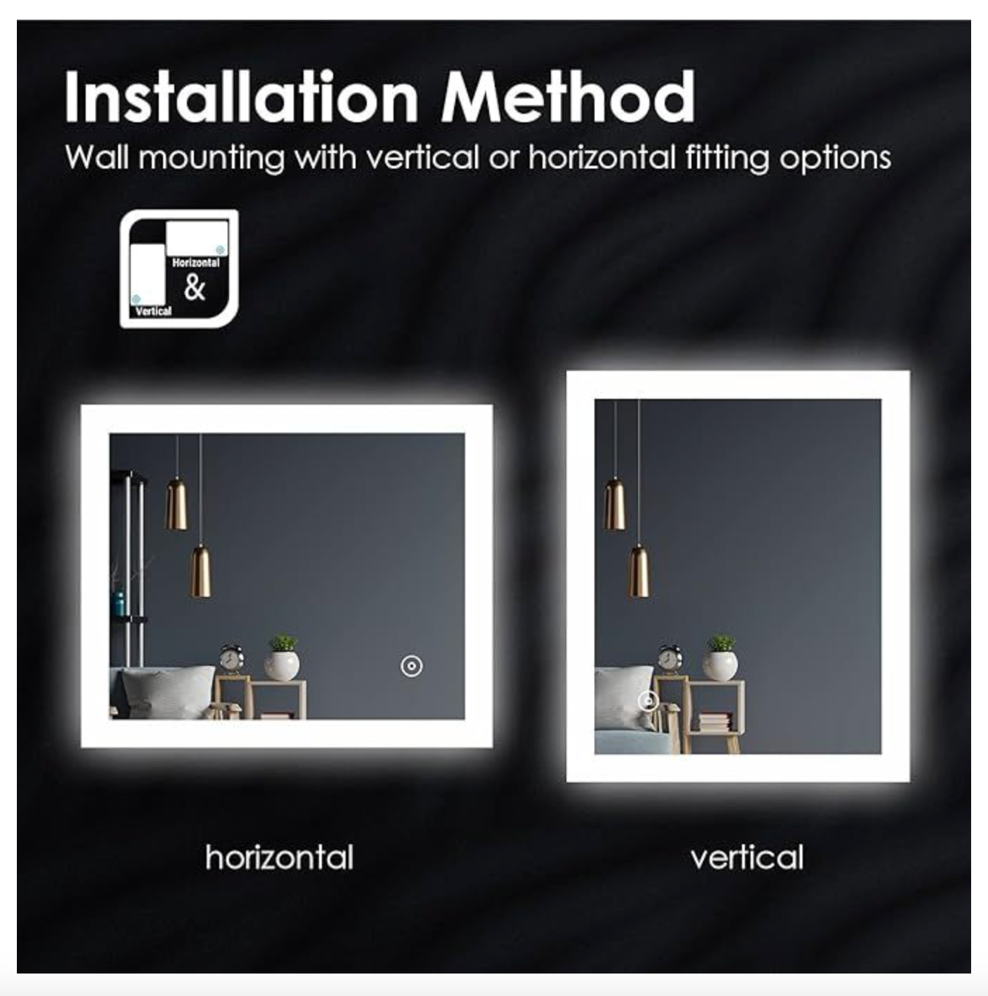 NILE 600mmx500mm Frameless Illuminated Touch LED Bathroom Mirror