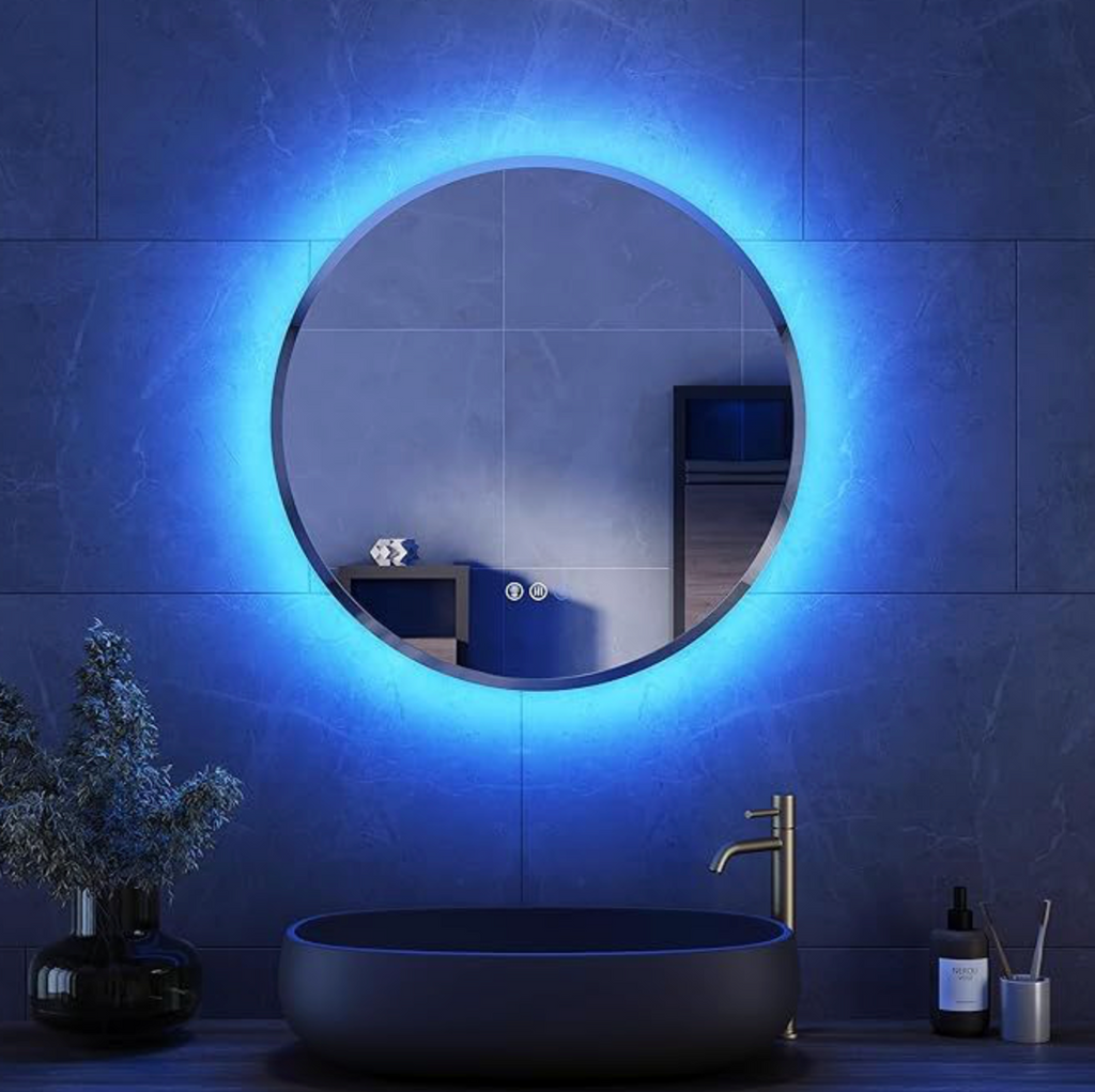 NILE 600mm x 600mm RGB LED Bathroom Mirror with Demister Pad Touch Sensor Illuminated Light