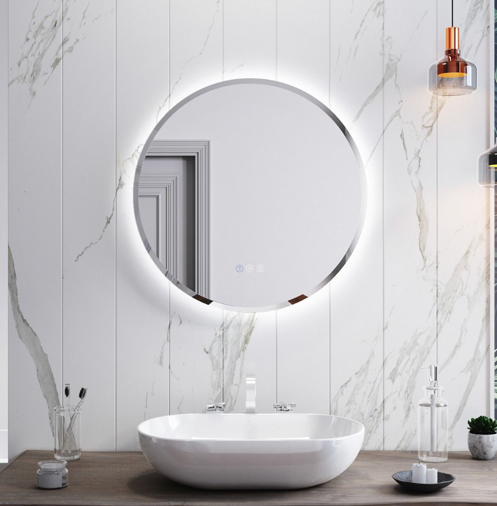 NILE 600mm x 600mm RGB LED Bathroom Mirror with Demister Pad Touch Sensor Illuminated Light