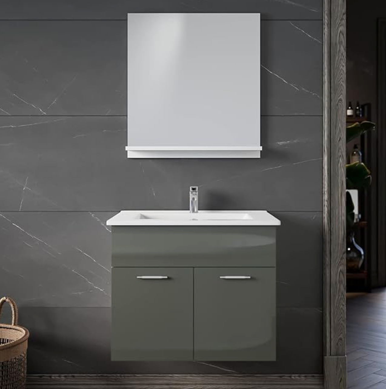 NILE 600X550mm Bathroom Mirror with Shelf