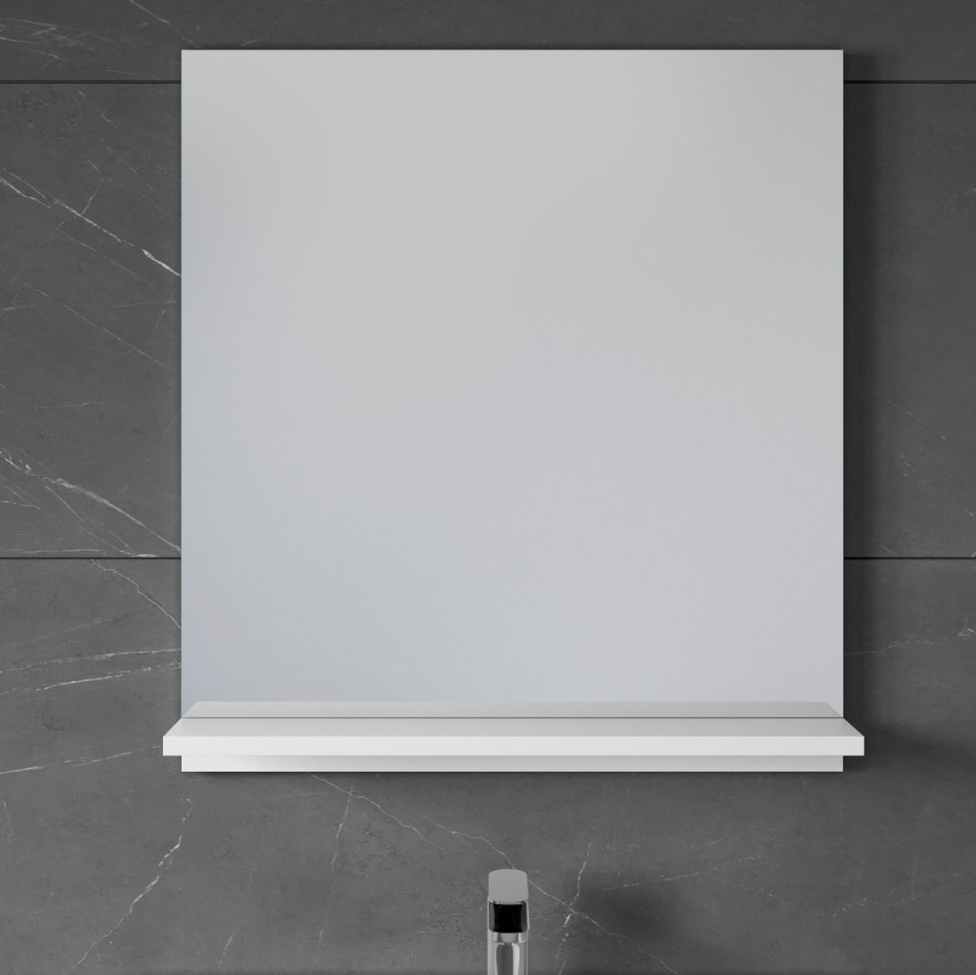 NILE 600X550mm Bathroom Mirror with Shelf