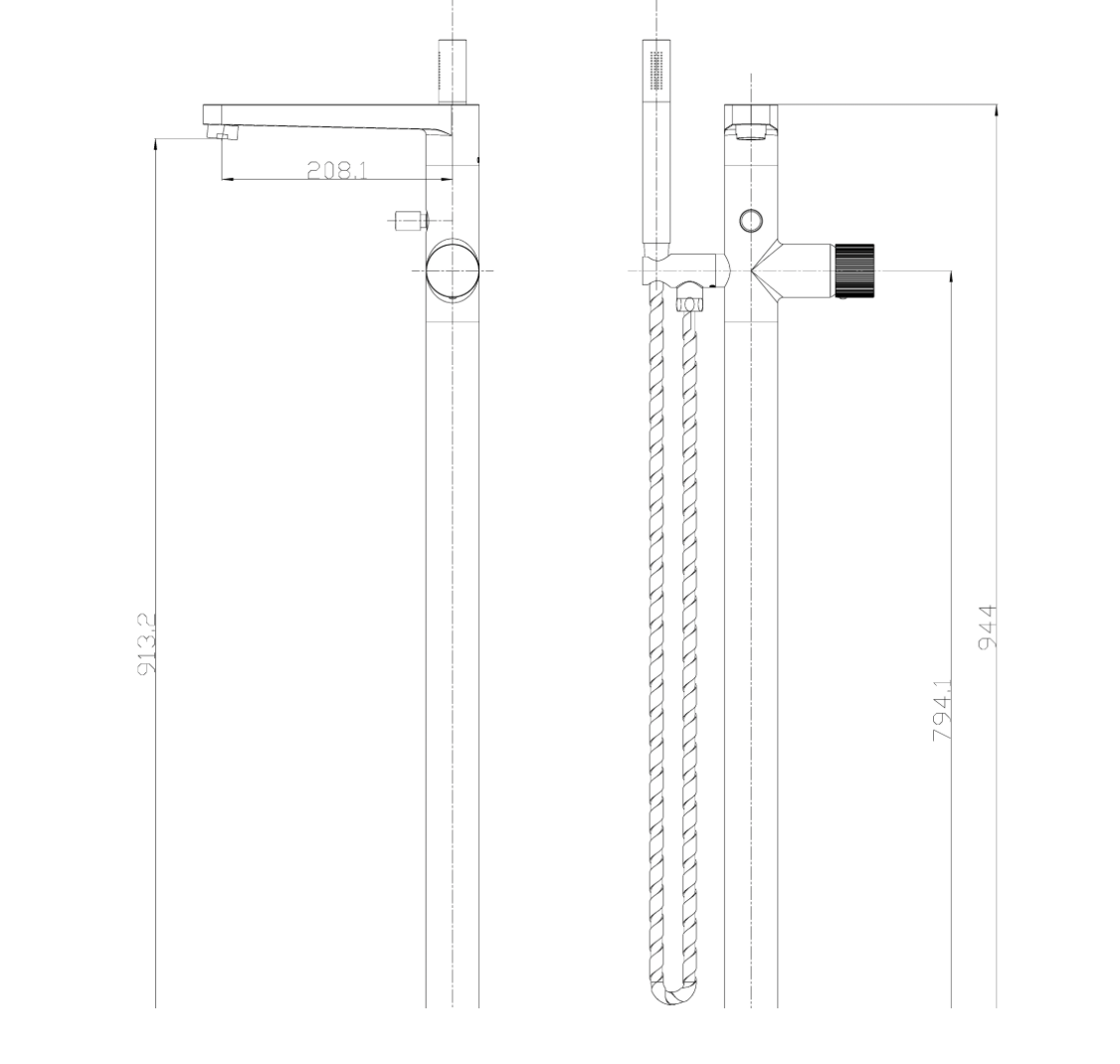 KOKO Matt Black Freestanding Mixer
