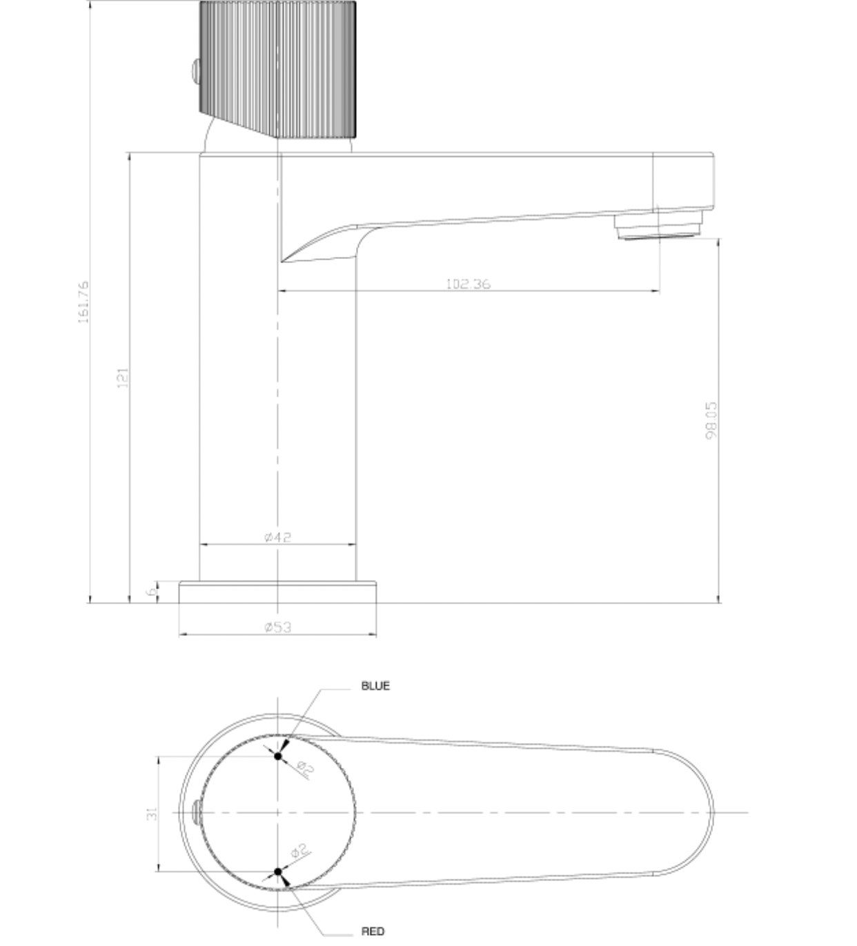 KOKO Matt Black Mono Basin Mixer