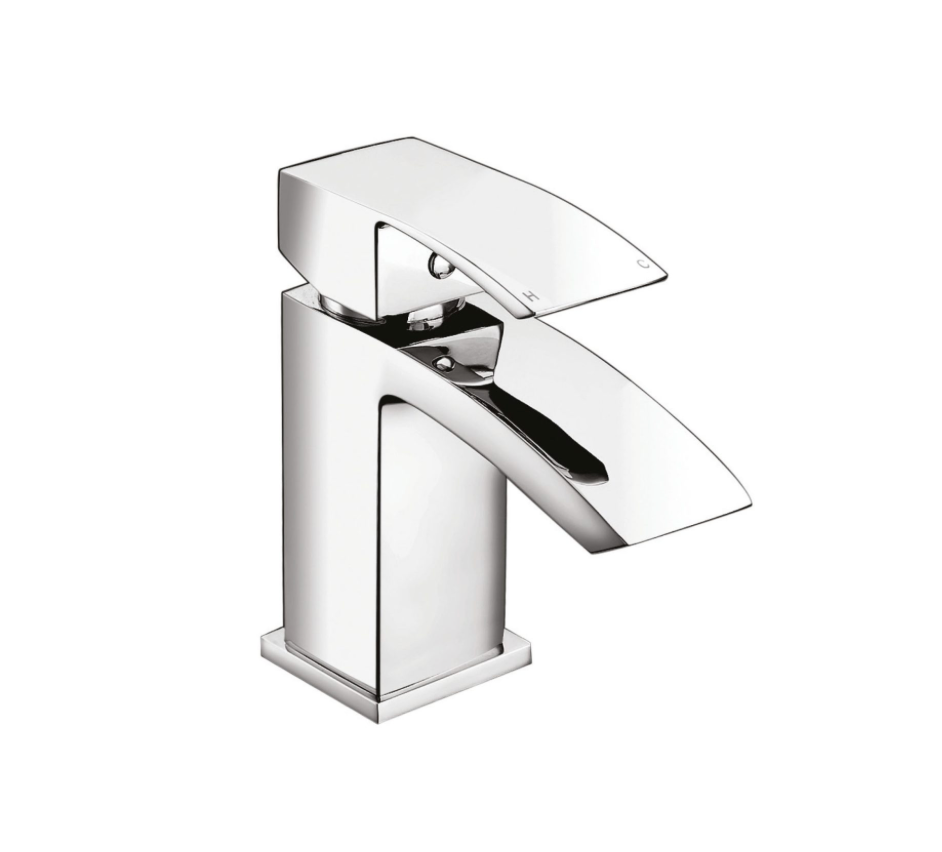 Descent Chrome Mono Basin Mixer with Push Waste