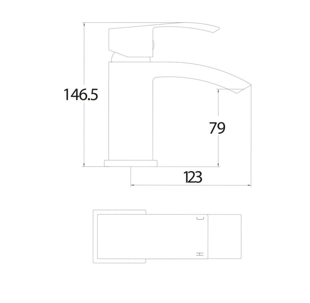 Descent Chrome Mono Basin Mixer with Push Waste
