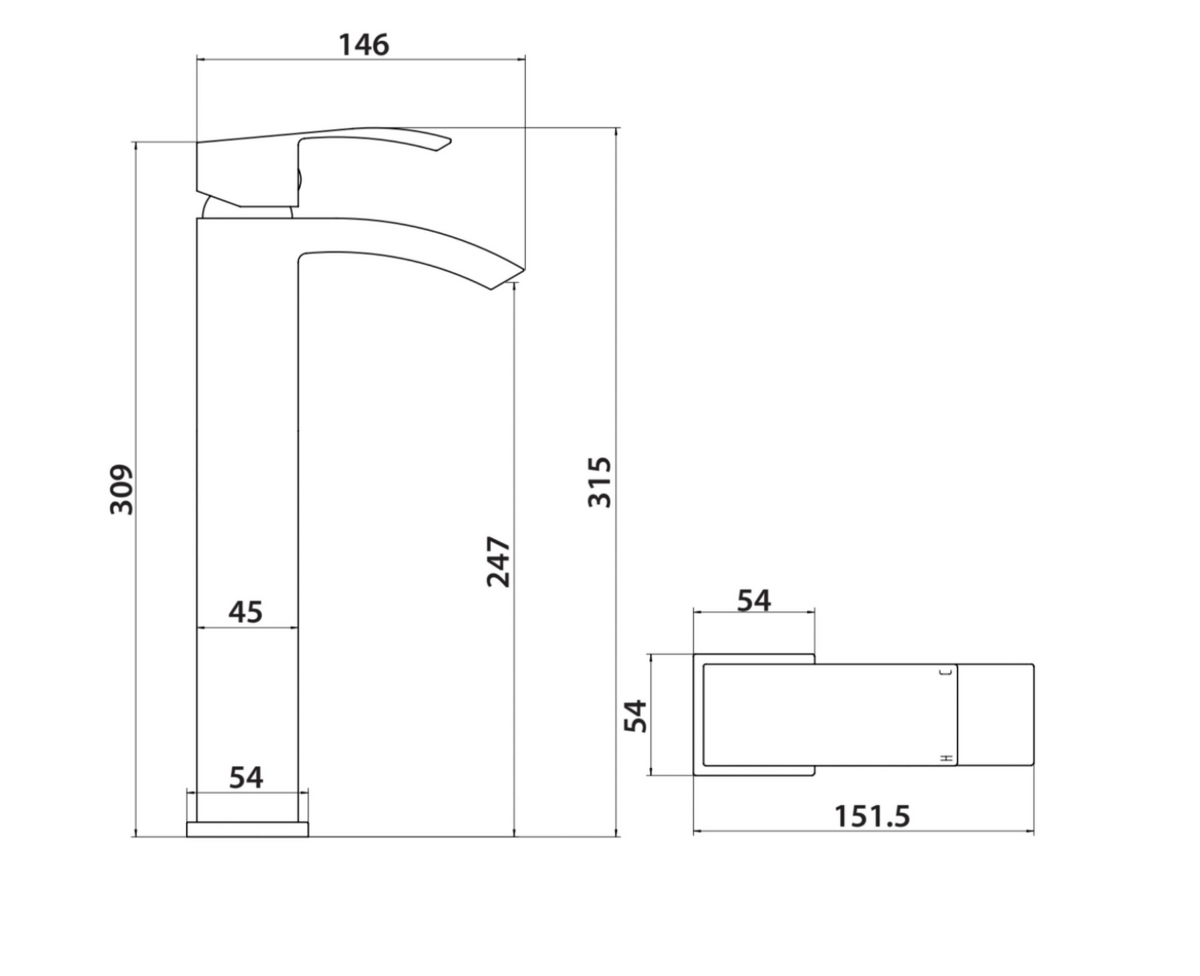 Descent Chrome Tall Mono Basin Mixer