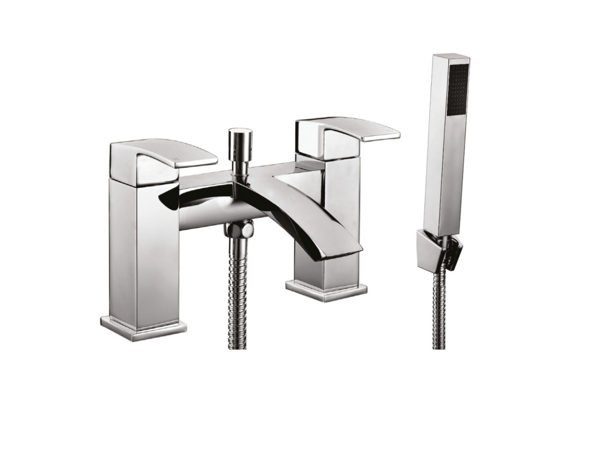 Descent Chrome Bath Shower Mixer with Shower Kit