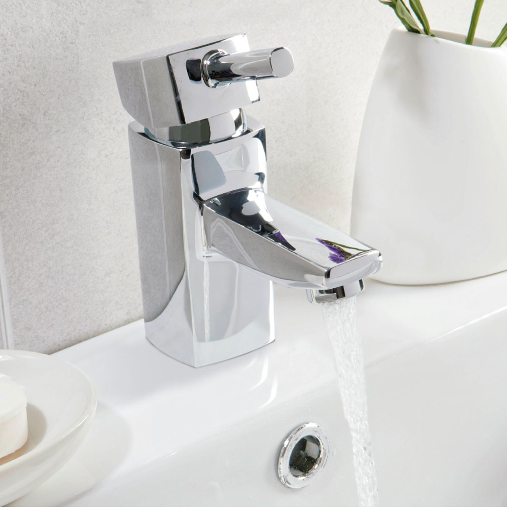 Forme Mini Mono Basin Mixer with Push Waste