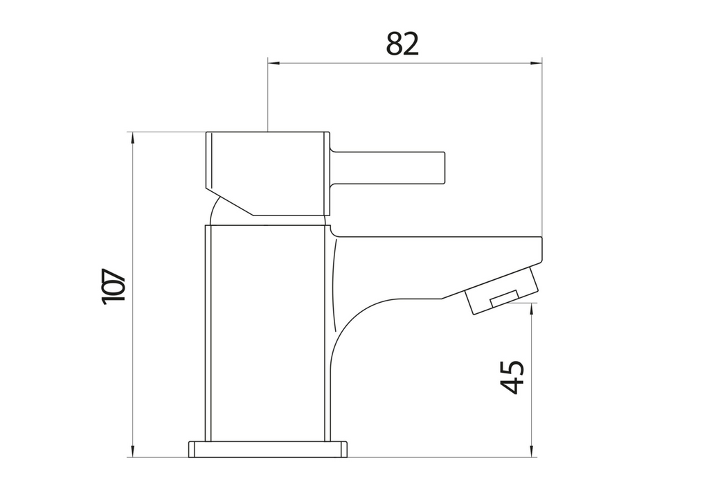 Forme Mini Mono Basin Mixer with Push Waste