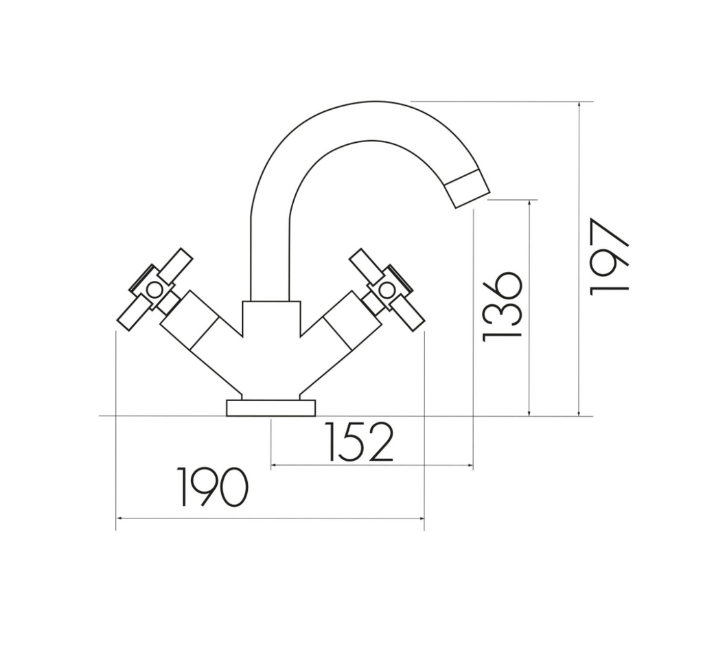 Kross Mono Basin Mixer with Push Waste