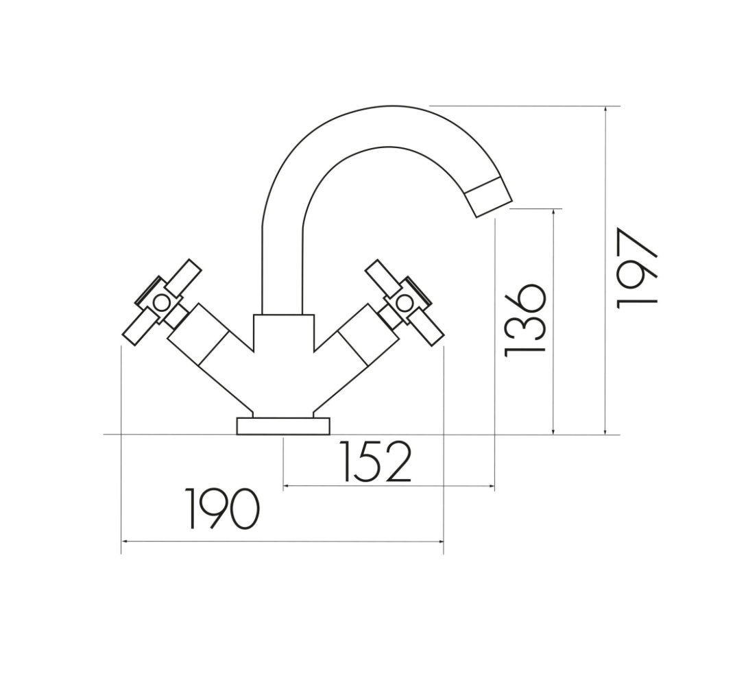 Kross Mono Basin Mixer with Push Waste