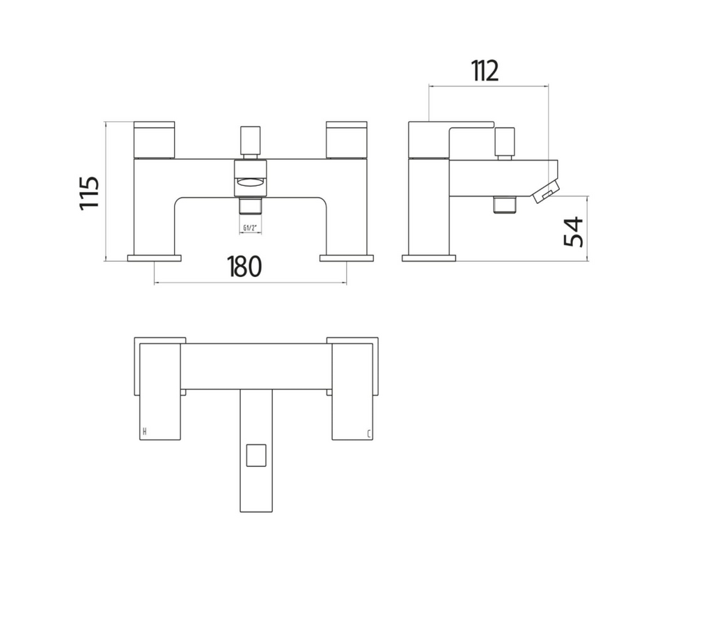 Lanza Bath Shower Mixer with Shower Kit
