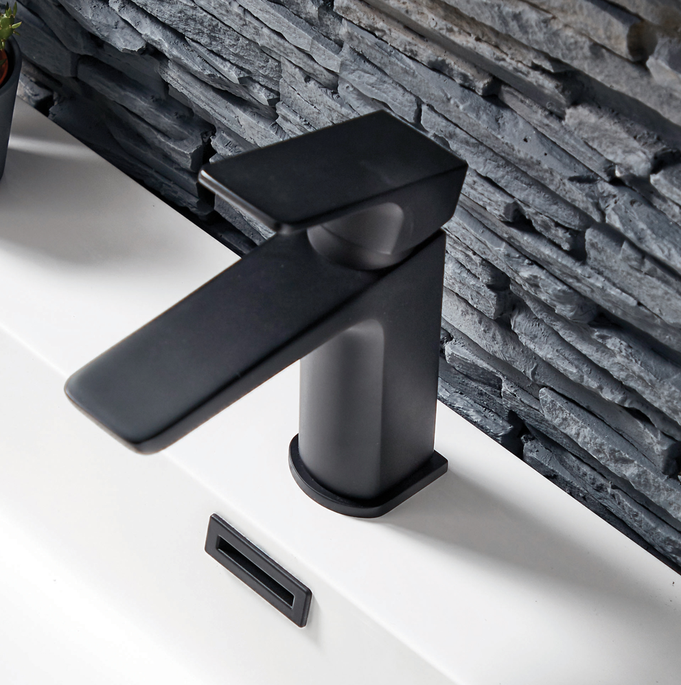 Muro Matt Black Mono Basin Mixer
