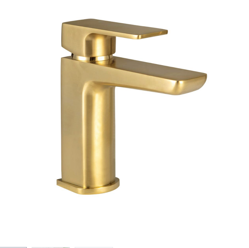 Muro Brushed Brass Mono Basin Mixer