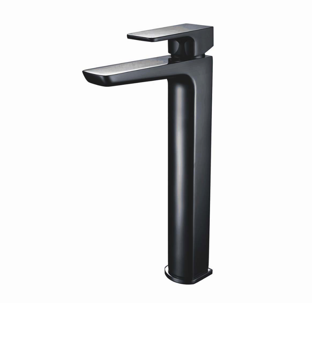 Muro Matt Black High Riser Basin Mono
