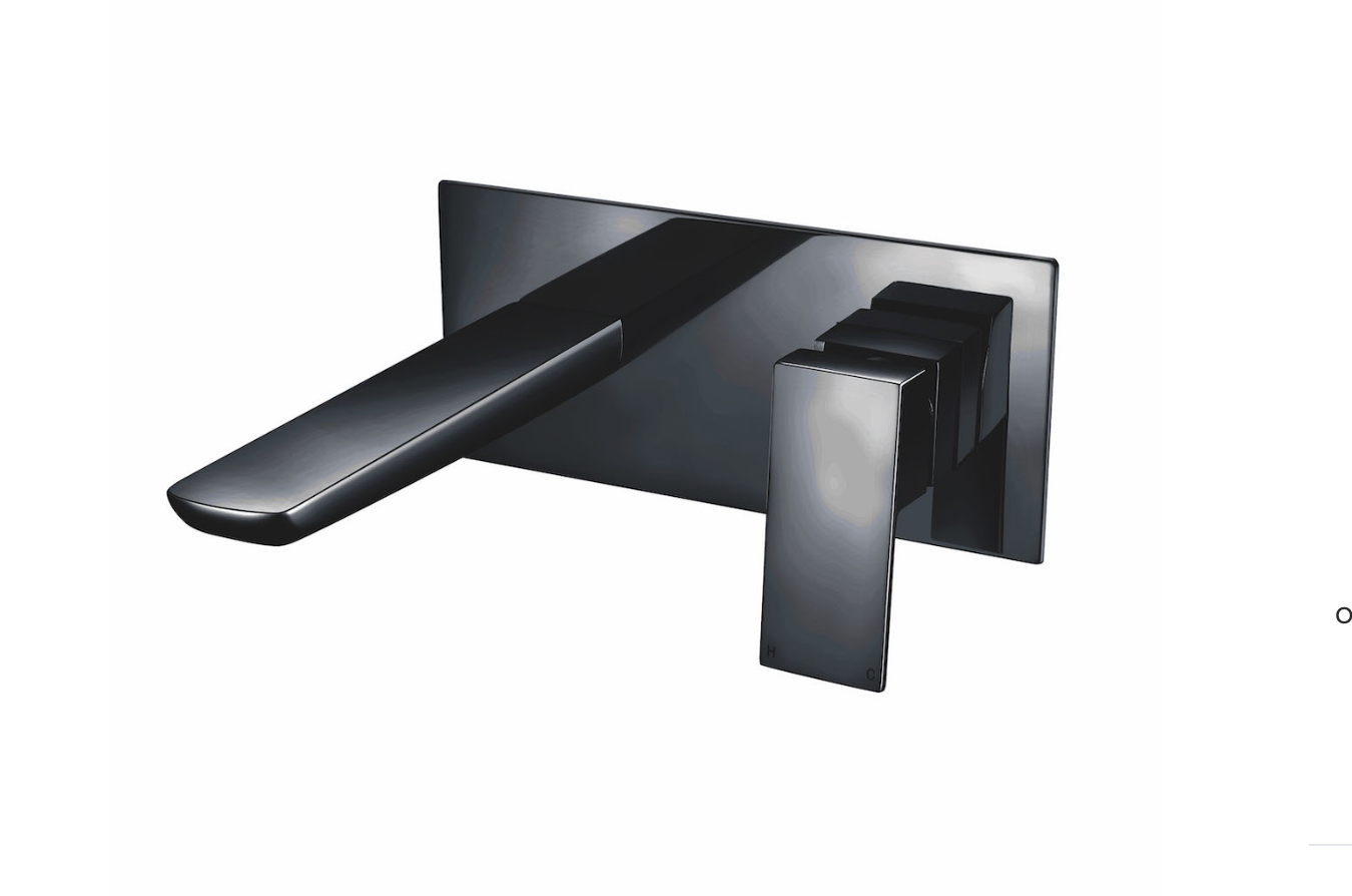 Muro Matt Black Wall Mounted Basin Mixer