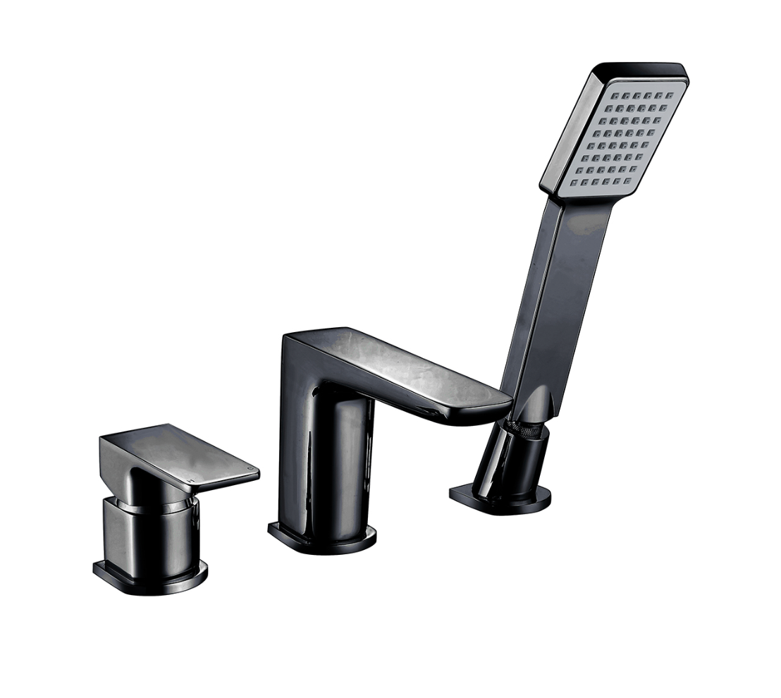 Muro Matt Black 3 Hole Bath Mixer