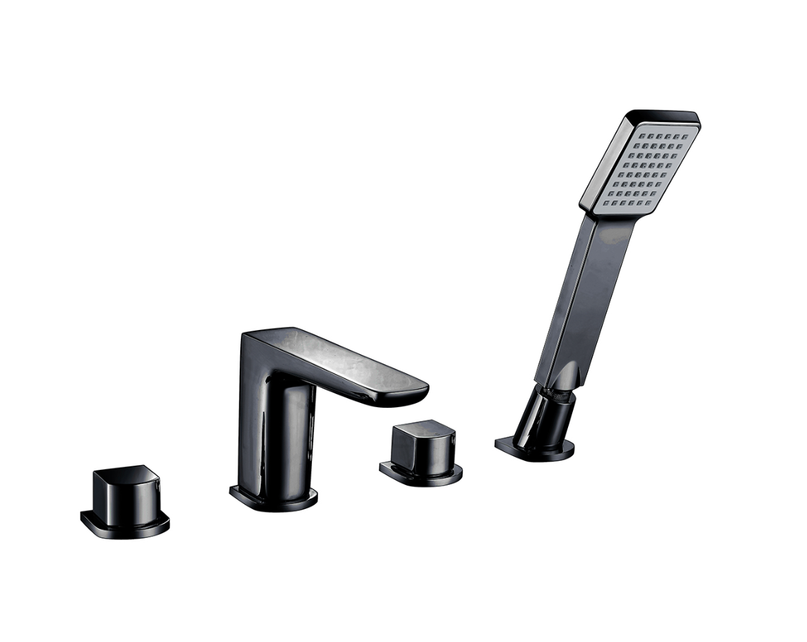 Muro Matt Black 4 Hole Bath Mixer