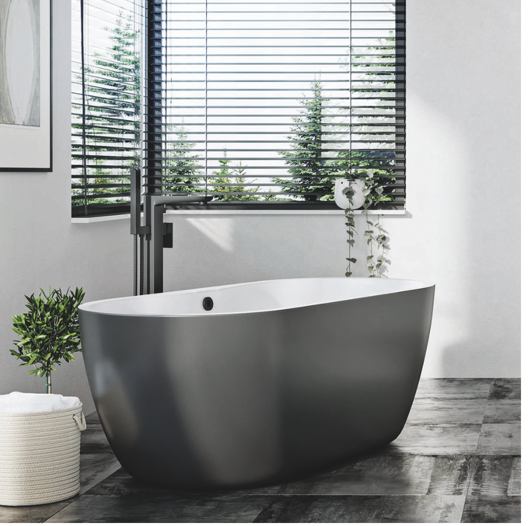 Muro Matt Black Freestanding Bath Shower Mixer