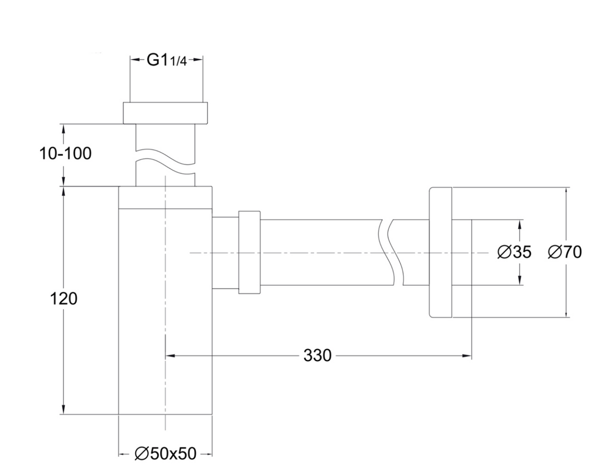 Matte Black Square Bottle Trap