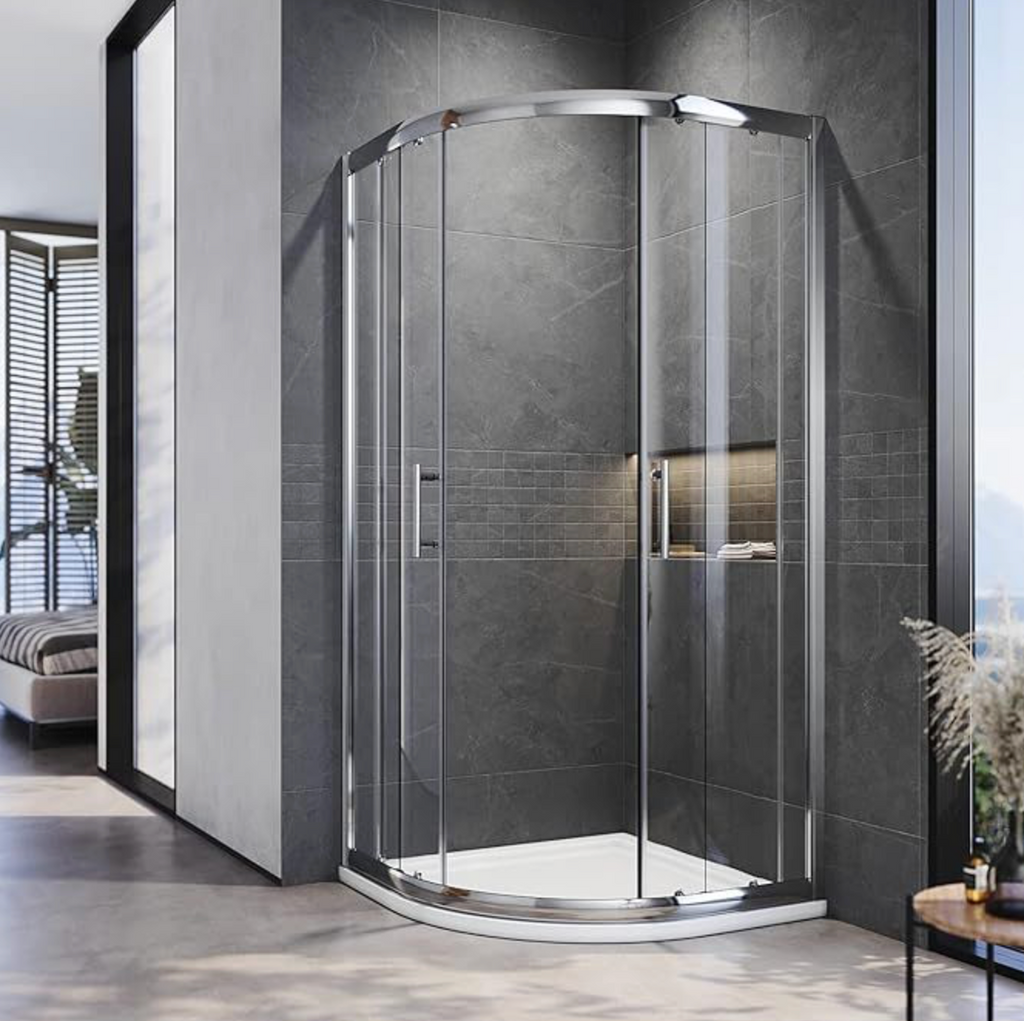 NILE Chrome Quadrant 6mm Easy Clean Glass Shower Enclosure 900mm x 900mm