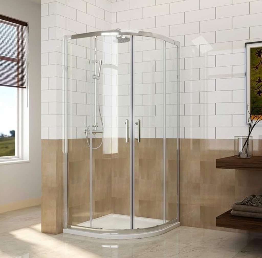 NILE Chrome Quadrant 6mm Easy Clean Glass Shower Enclosure 900mm x 900mm