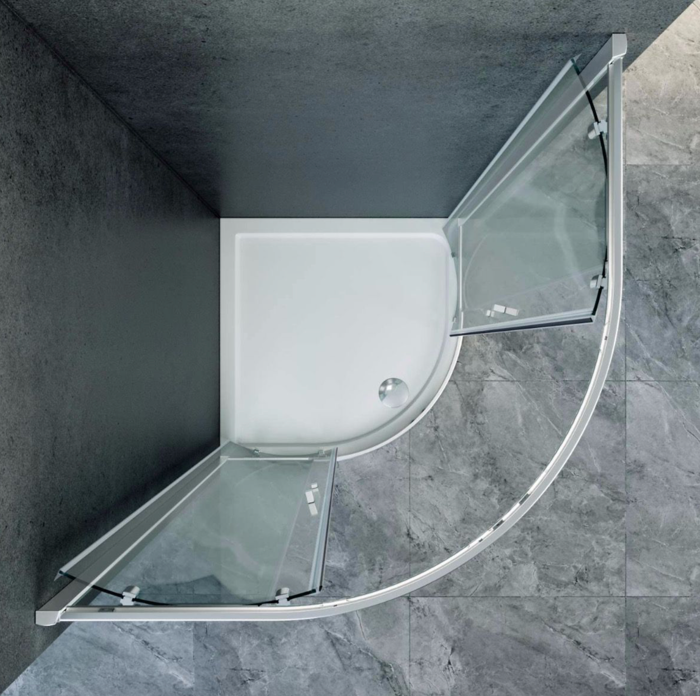 NILE Chrome Quadrant 8mm Easy Clean Glass Shower Enclosure 900mm x 900mm with Shower Tray