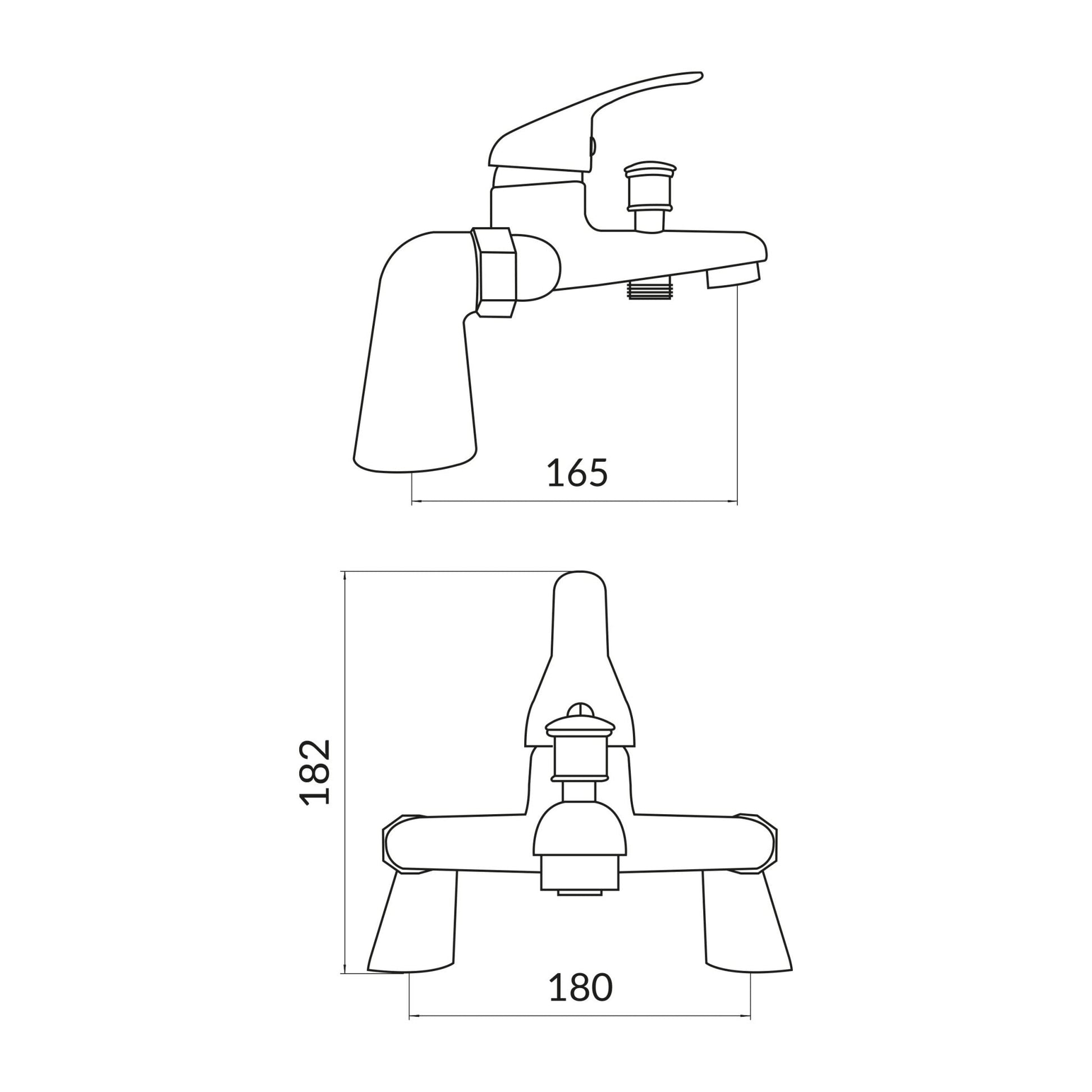 LEGACY Tidy Bath Shower Mixer with shower kit and wall bracket