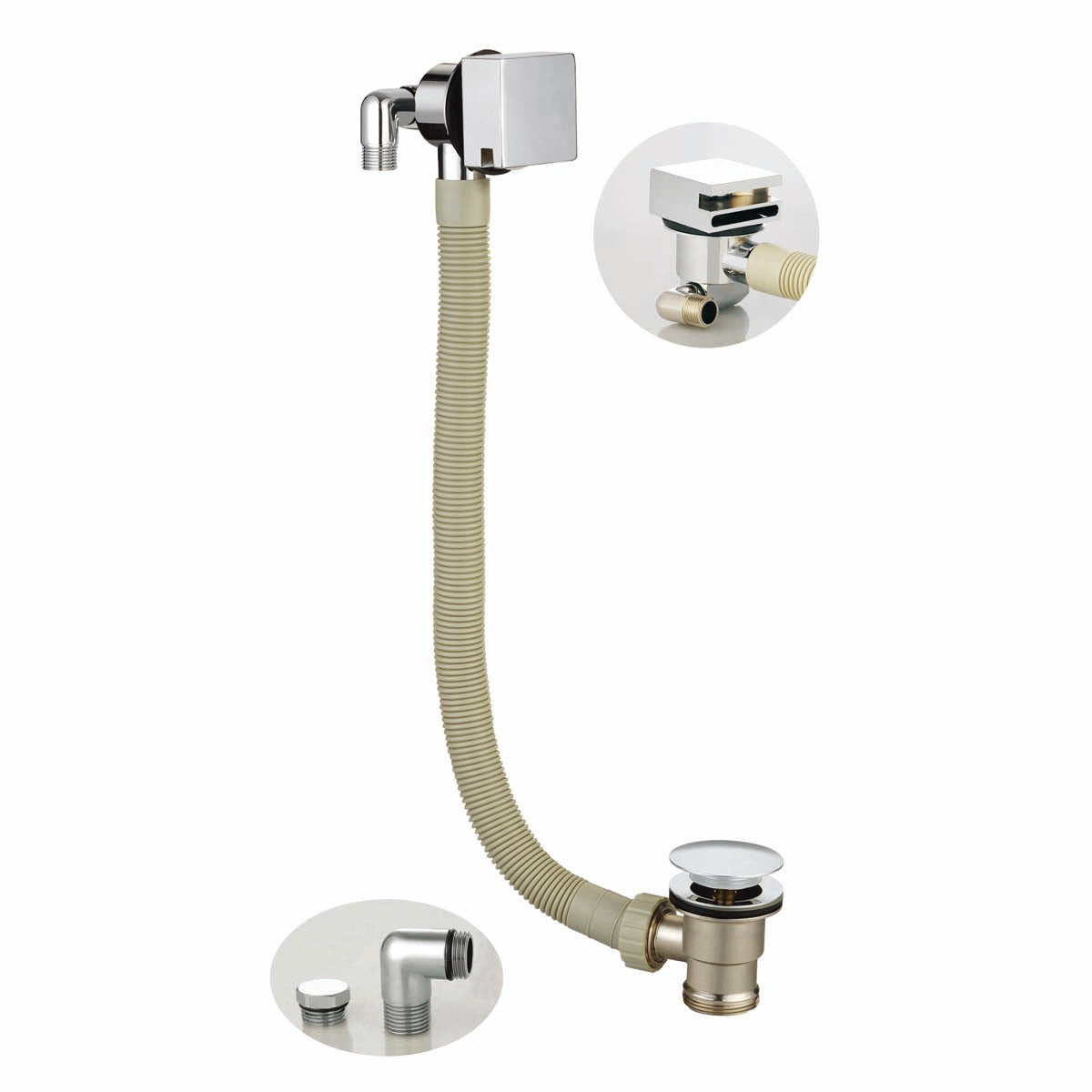 LEGACY Square Bath Filler with Sprung Waste and Overflow
