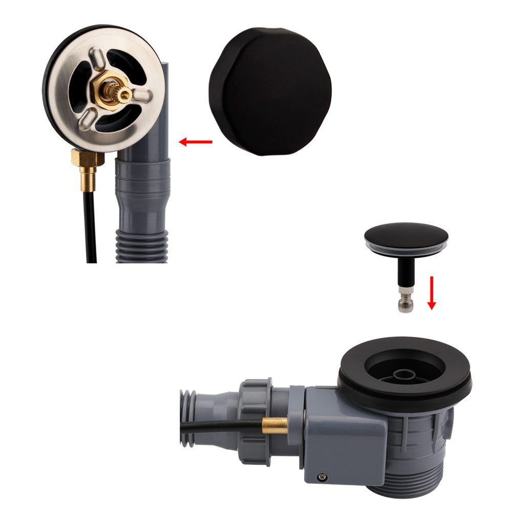 Optim Noir Bath Pop-up Waste & Overflow - Matt Black