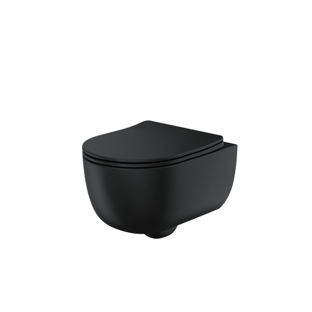 Riviera Round Wall Hung WC - Matt Black