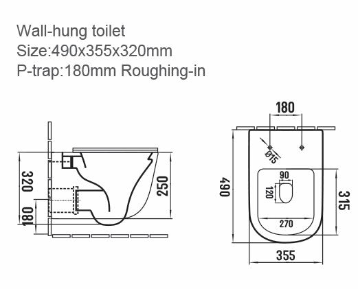 Riviera Round Wall Hung WC - White