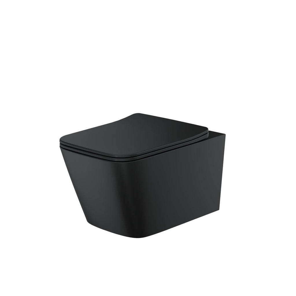 Riviera Square Wall Hung WC - Matt Black