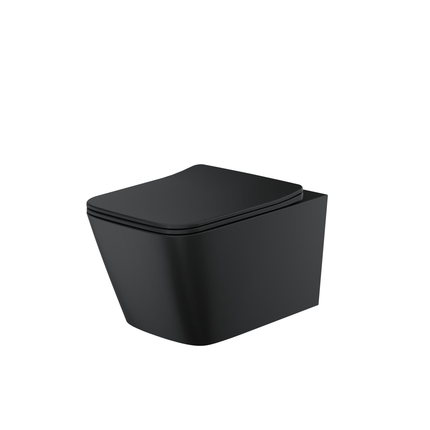 Riviera Square Wall Hung WC - Matt Black