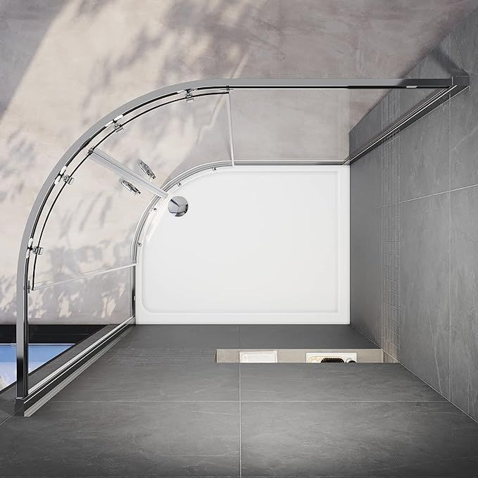 NILE 800x800mm Quadrant/Offset Shower Enclosure 6mm Tempered Glass Safety Sliding Door Shower Cubicle